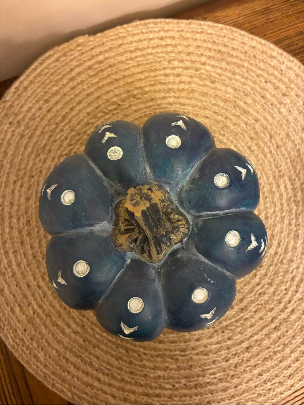 Blue and White Decorative Pumpkin Set of 4 - Picture 14 of 14